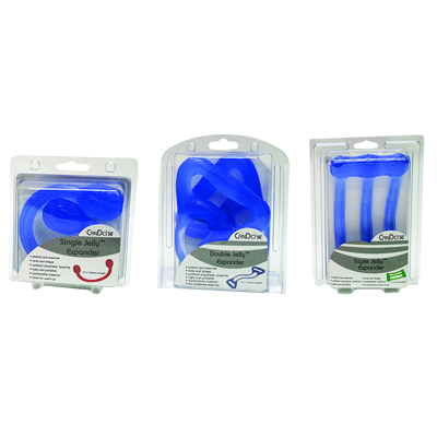 10-1564 Cando Jelly Expander Single- Double and Triple Exerciser Kit- Blue - Heavy