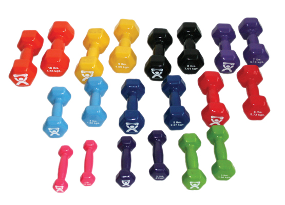 10-0563 Cando Vinyl Coated Dumbbell - 10-Piece Set