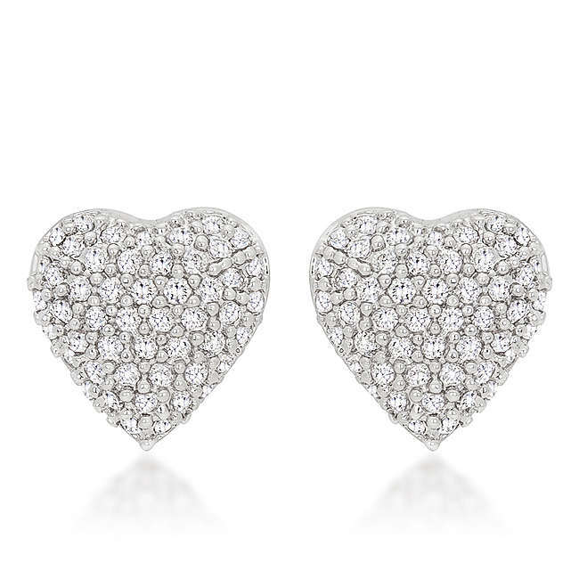 Special Pave Heart Earrings