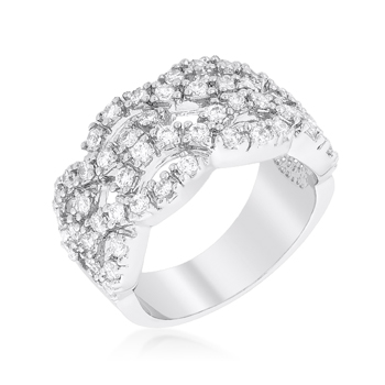 Braided Cz Cocktail Ring - Size 10
