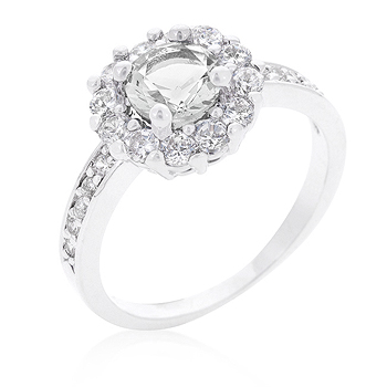Picture of Kate Bissett R08347R-C01-05 Bella Birthstone Engagement Ring In Clear&#44; Size 05