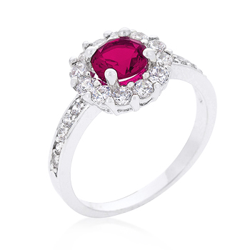 Picture of Kate Bissett R08347R-C17-08 Bella Birthstone Engagement Ring In Pink- Size 08