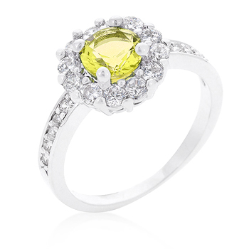 Picture of Kate Bissett R08347R-C61-07 Bella Birthstone Engagement Ring In Yellow&#44; Size 07
