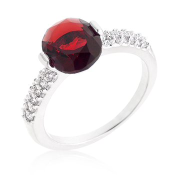 Picture of Kate Bissett R08350R-C10-05 Red Oval Cubic Zirconia Engagement Ring - Size 05