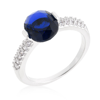 Picture of Kate Bissett R08350R-C30-06 Blue Oval Cubic Zirconia Engagement Ring - Size 06