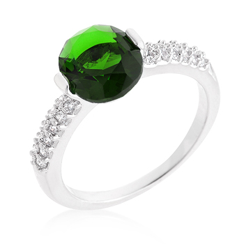 Picture of Kate Bissett R08350R-C40-05 Green Oval Cubic Zirconia Engagement Ring - Size 05