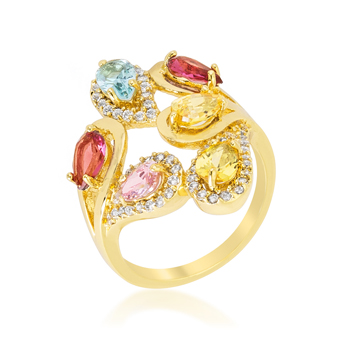 Multi-color Cocktail Ring Size - 10
