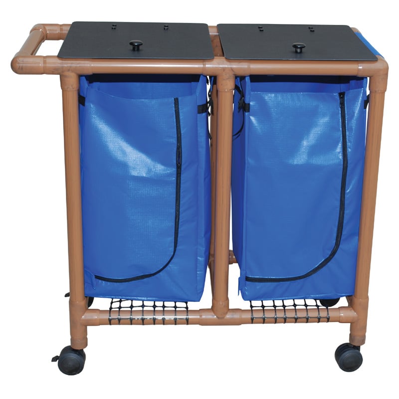 Picture of MJM International WT214-D Woodtone double hamper with mesh bag