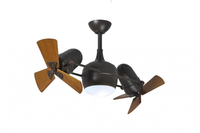 Picture of Matthews Fan DGLK-TB-WD Dagny Ceiling Fan With Light Kit-Textured Bronze-Wood Blades