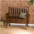 SEI BC3044 3 � Drawer Country Bench - Country Oak, Brown SEI BC3044 3 � Drawer Country Bench - Country Oak, Brown