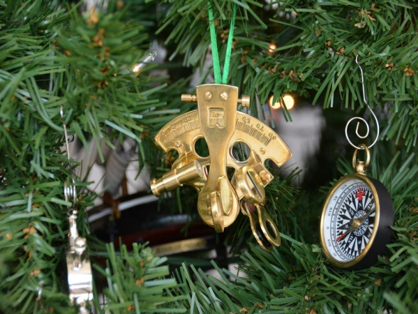 Brass Nautical Sextant Christmas Tree Ornament -  Drop Ship Baskets, GI499772