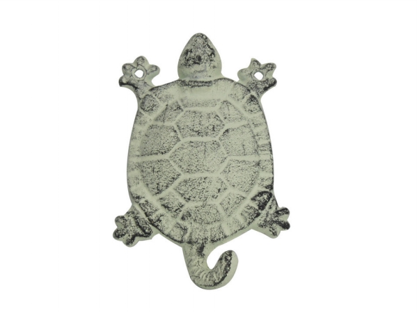 6 in. Turtle Key Hook - Whitewashed