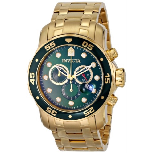 Picture of Invicta IN0075 Mens Swiss Pro Diver Large Heavy Gold Tone Stainless Steel Watch