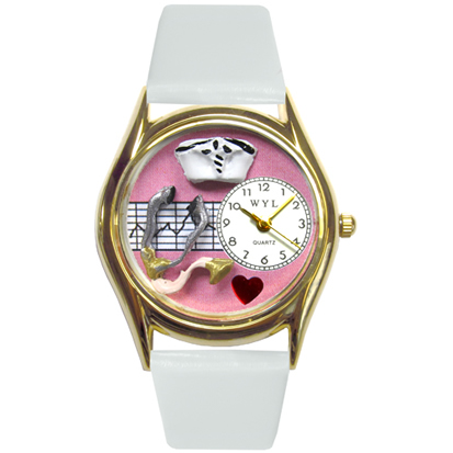 Picture of Whimsical Gifts C-0620047 Nurse Pink Watch Small In Gold