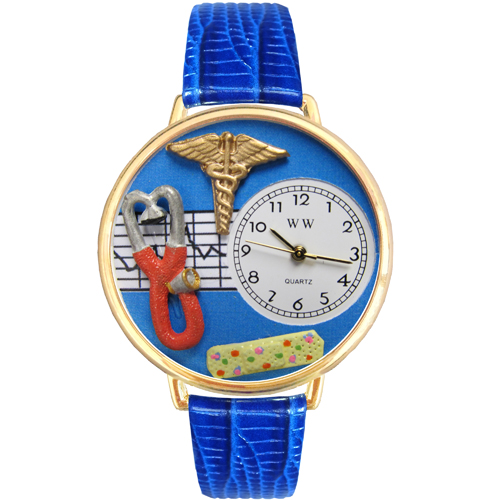 Picture of Whimsical Gifts G-0620059 Nurse 2 Blue Watch In Gold Large