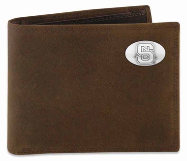 Picture of ZeppelinProducts NCS-IWT1-CRZH-LBR NC State Passcase Crazyhorse Leather Wallet
