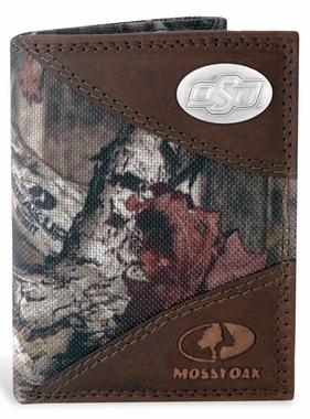 Picture of ZeppelinProducts OKS-IWNT2-MOS Oklahoma State Trifold Nylon Mossy Oak Wallet
