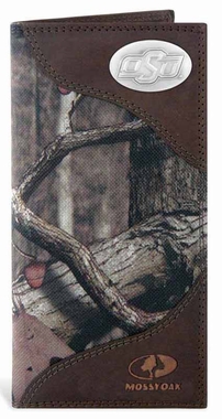 Picture of ZeppelinProducts OKS-IWNT4-MOS Oklahoma State Secretary Nylon Mossy Oak Wallet