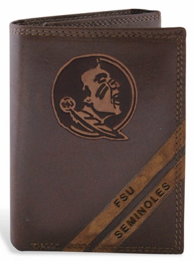 Picture of ZeppelinProducts FSU-IWD2-BRW FSU Trifold Debossed Leather Wallet