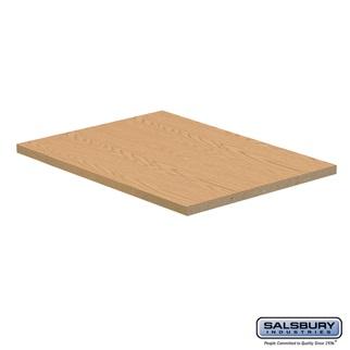 SalsburyIndustries 11141LGT 21 in. Deep Solid Light Oak Executive Wood Locker In-Line Flat Top Filler