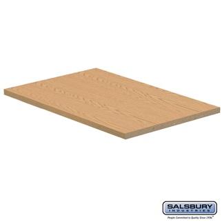 SalsburyIndustries 11144LGT 24 in. Solid Light Oak Executive Wood Locker In-Line Flat Top Filler