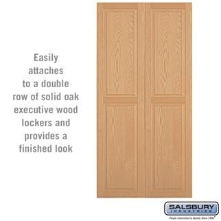 SalsburyIndustries 11145LGT 21 in. Deep Solid Light Oak Executive Wood Locker Double End Side Panel -  Salsbury Industries