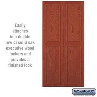 SalsburyIndustries 11145MED 21 in. Deep Solid Medium Oak Executive Wood Locker Double End Side Panel