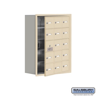 SalsburyIndustries 19158-15SRK Cell Phone Storage Locker With Front Access Panel - 5 Door High Unit- Sandstone
