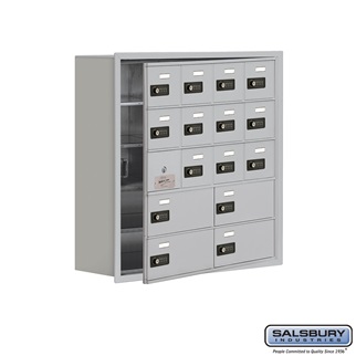 SalsburyIndustries 19158-16ARC Cell Phone Storage Locker With Front Access Panel - 5 Door High Unit- Aluminum