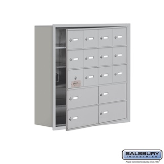 SalsburyIndustries 19158-16ARK Cell Phone Storage Locker With Front Access Panel - 5 Door High Unit- Aluminum
