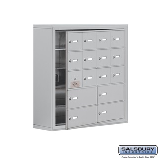 SalsburyIndustries 19158-16ASK Cell Phone Storage Locker With Front Access Panel - 5 Door High Unit- Aluminum