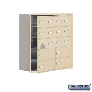 SalsburyIndustries 19158-16SRK Cell Phone Storage Locker With Front Access Panel - 5 Door High Unit- Sandstone