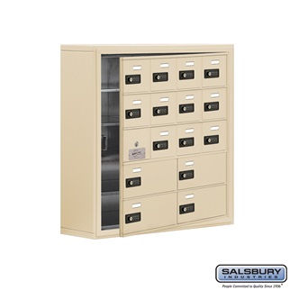 SalsburyIndustries 19158-16SSC Cell Phone Storage Locker With Front Access Panel - 5 Door High Unit- Sandstone