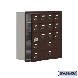 SalsburyIndustries 19158-16ZRC Cell Phone Storage Locker With Front Access Panel - 5 Door High Unit- Bronze