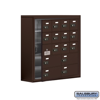 SalsburyIndustries 19158-16ZSC Cell Phone Storage Locker With Front Access Panel - 5 Door High Unit- Bronze