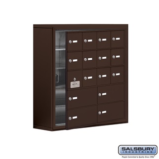 SalsburyIndustries 19158-16ZSK Cell Phone Storage Locker With Front Access Panel - 5 Door High Unit- Bronze