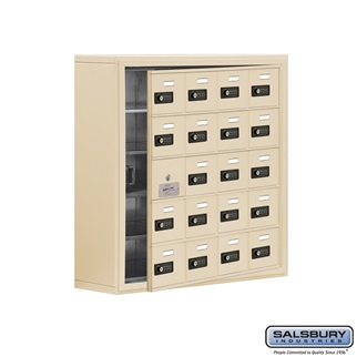 SalsburyIndustries 19158-20SSC Cell Phone Storage Locker With Front Access Panel - 5 Door High Unit- Sandstone