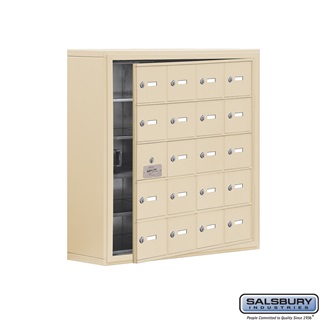 SalsburyIndustries 19158-20SSK Cell Phone Storage Locker With Front Access Panel - 5 Door High Unit- Sandstone