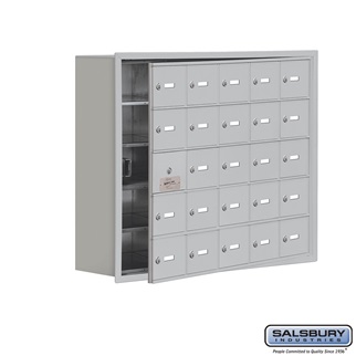 SalsburyIndustries 19158-25ARK Cell Phone Storage Locker With Front Access Panel - 5 Door High Unit- Aluminum