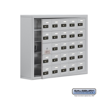 SalsburyIndustries 19158-25ASC Cell Phone Storage Locker With Front Access Panel - 5 Door High Unit- Aluminum
