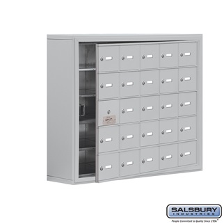 Cell Phone Storage Locker With Front Access Panel - 5 Door High Unit, Aluminum