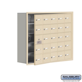 SalsburyIndustries 19158-25SRK Cell Phone Storage Locker With Front Access Panel - 5 Door High Unit- Sandstone