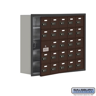 SalsburyIndustries 19158-25ZRC Cell Phone Storage Locker With Front Access Panel - 5 Door High Unit- Bronze