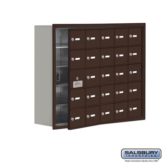 SalsburyIndustries 19158-25ZRK Cell Phone Storage Locker With Front Access Panel - 5 Door High Unit- Bronze