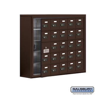 SalsburyIndustries 19158-25ZSC Cell Phone Storage Locker With Front Access Panel - 5 Door High Unit- Bronze