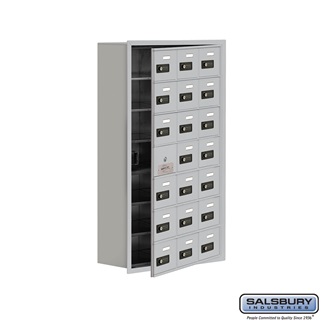 SalsburyIndustries 19178-21ARC Cell Phone Storage Locker With Front Access Panel - 7 Door High Unit- Aluminum
