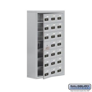 SalsburyIndustries 19178-21ASC Cell Phone Storage Locker With Front Access Panel - 7 Door High Unit- Aluminum