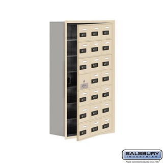 SalsburyIndustries 19178-21SRC Cell Phone Storage Locker With Front Access Panel - 7 Door High Unit- Sandstone