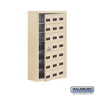 SalsburyIndustries 19178-21SSC Cell Phone Storage Locker With Front Access Panel - 7 Door High Unit- Sandstone