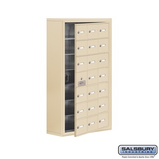 SalsburyIndustries 19178-21SSK Cell Phone Storage Locker With Front Access Panel - 7 Door High Unit- Sandstone